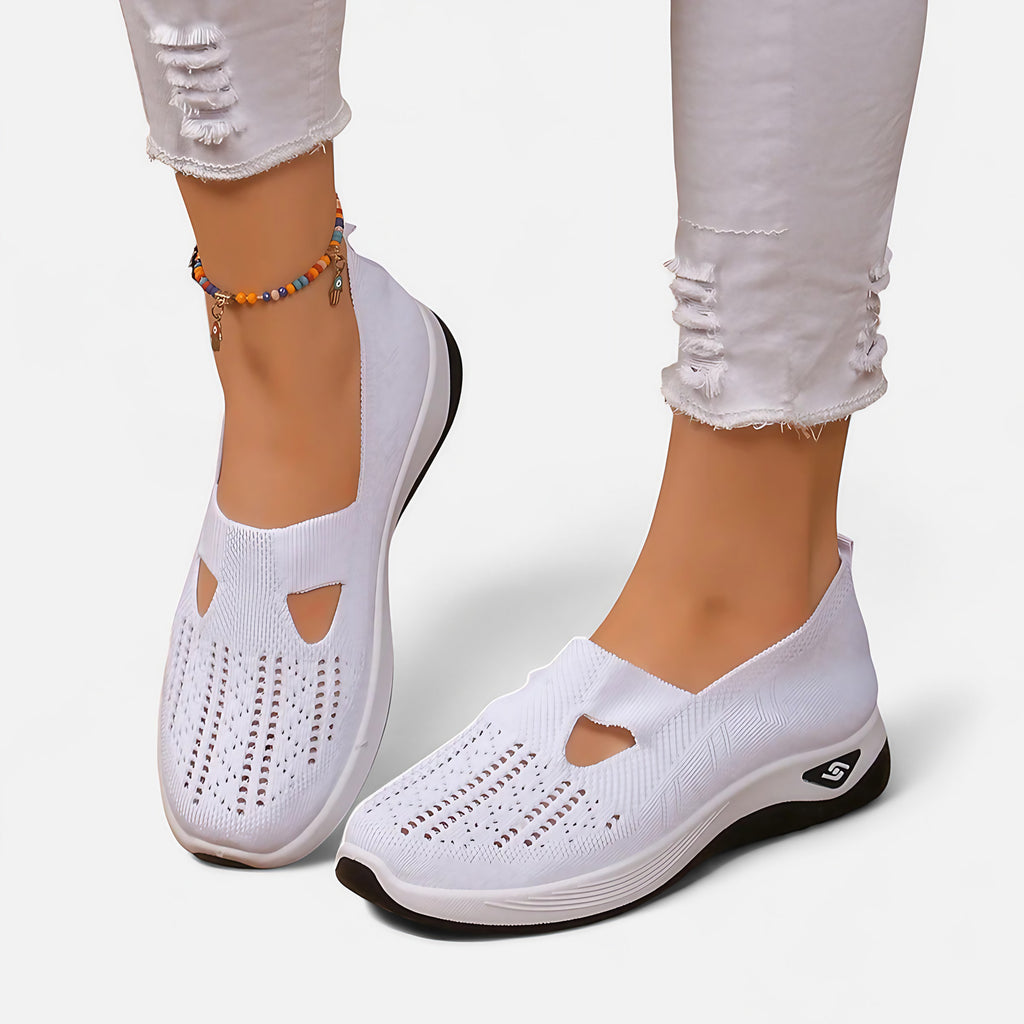 Chaussures orthopédiques femme légères, sans lacets, du 35 au 43, blanc