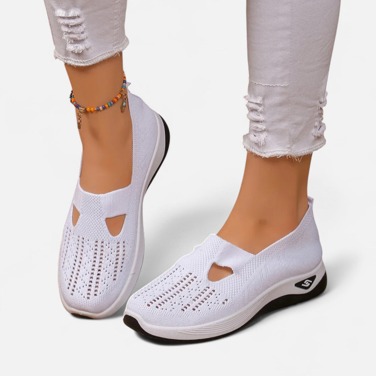 Chaussures orthopédiques femme légères, sans lacets, du 35 au 43, blanc