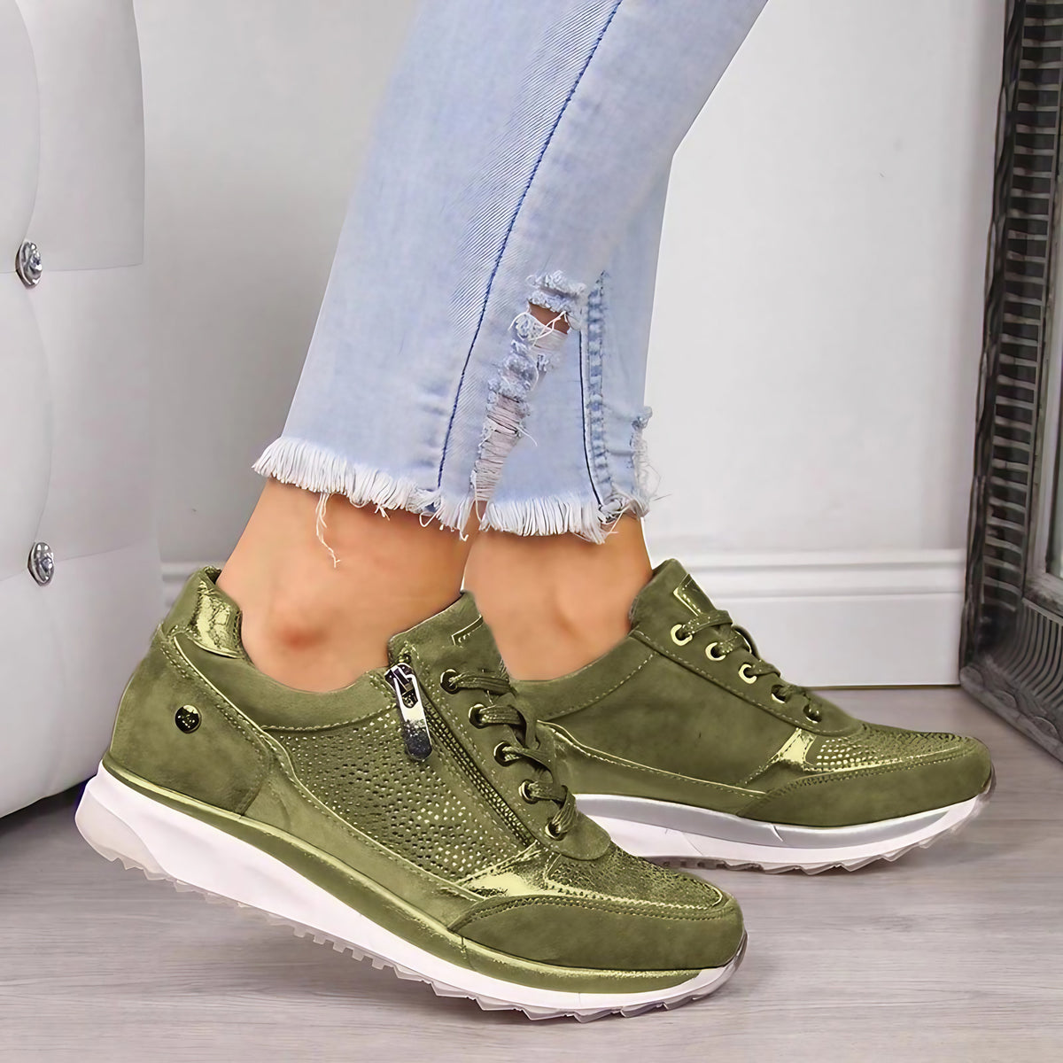 Chaussures orthopédiques femme chic, quatre coloris, du 35 au 43, vert