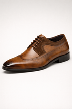 Chaussures Oxford homme perforées à lacets, marron ou noir