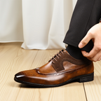 Chaussures Oxford homme perforées à lacets, marron ou noir