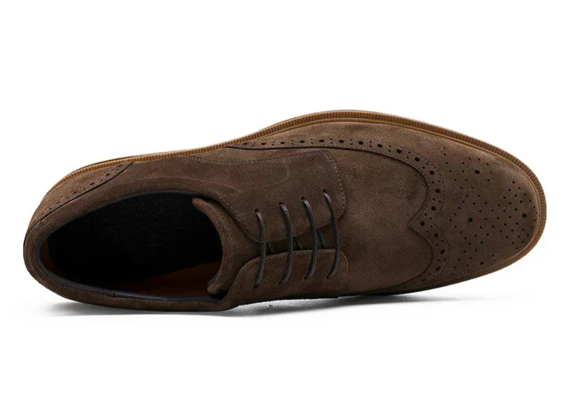 Chaussures oxford homme perforées à lacets cirés