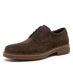 Chaussures oxford homme perforées à lacets cirés, café