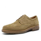 Chaussures oxford homme perforées à lacets cirés, beige