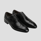 Chaussures Oxford homme à lacets, détail perforé, talon bas