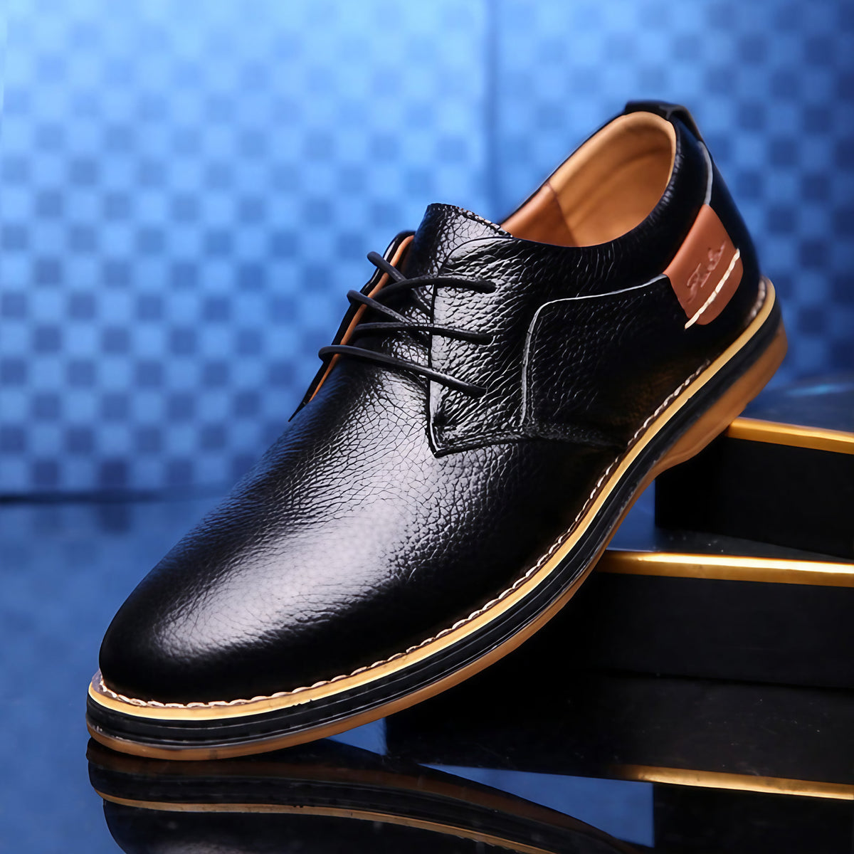Chaussures de ville homme type oxford, du 38 au 48, noir