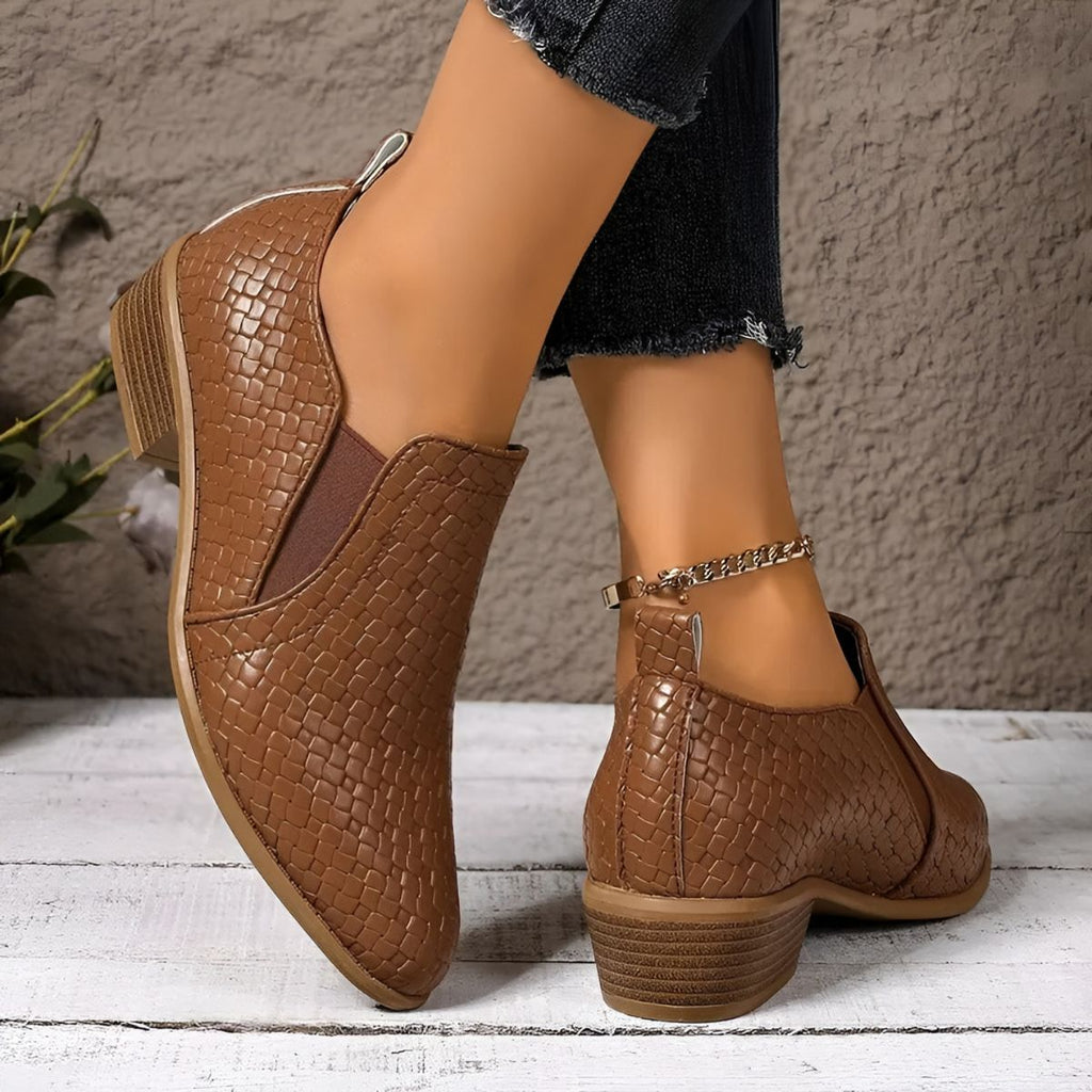 Chaussures oxford femme à talon bloc, à enfiler, du 35 au 43