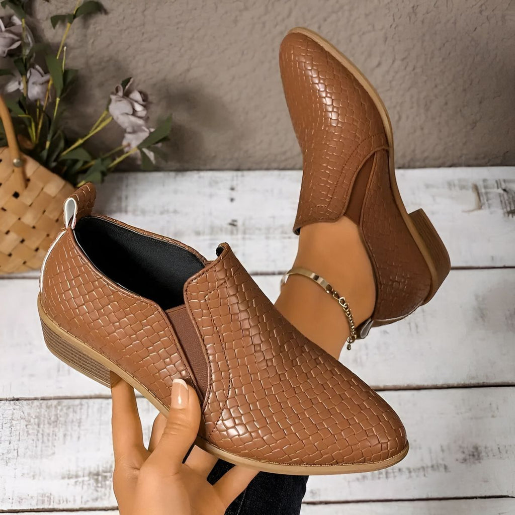 Chaussures oxford femme à talon bloc, à enfiler, du 35 au 43