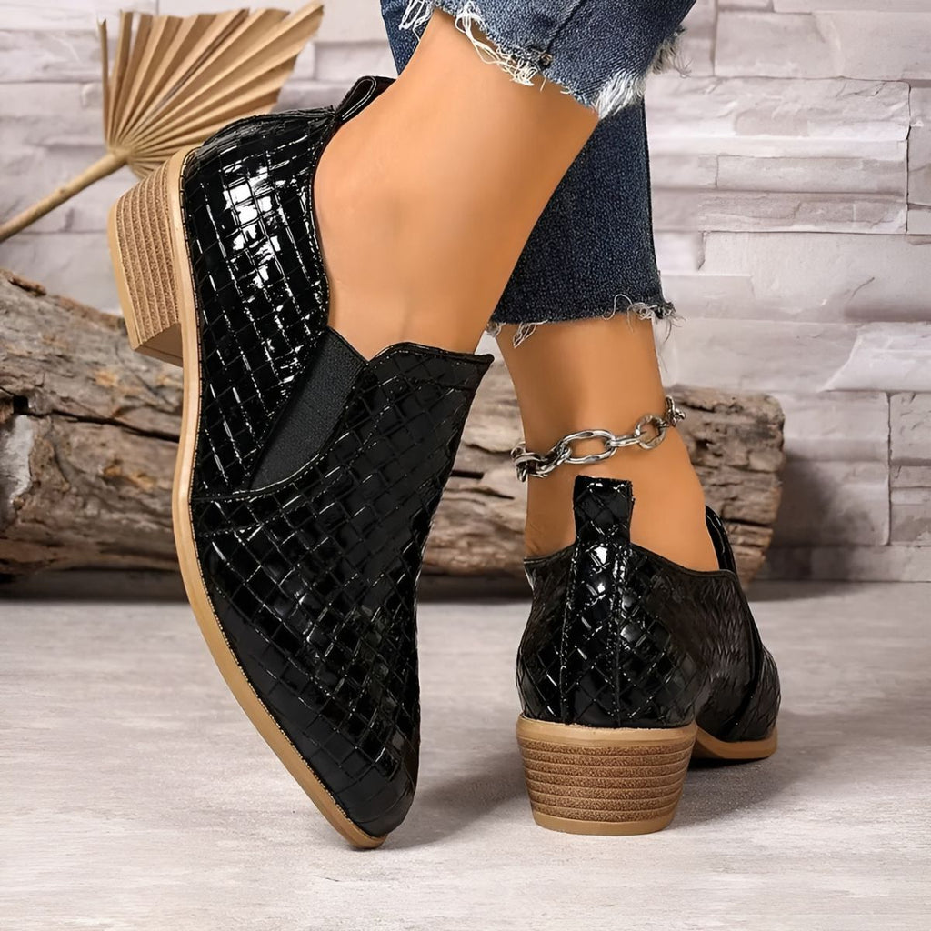 Chaussures oxford femme à talon bloc, à enfiler, du 35 au 43