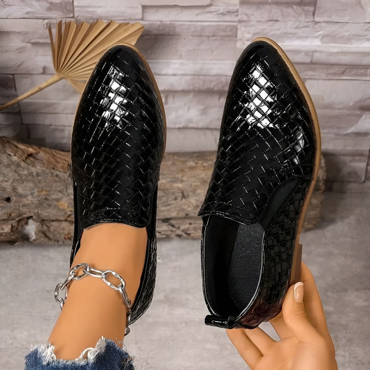 Chaussures oxford femme à talon bloc, à enfiler, du 35 au 43