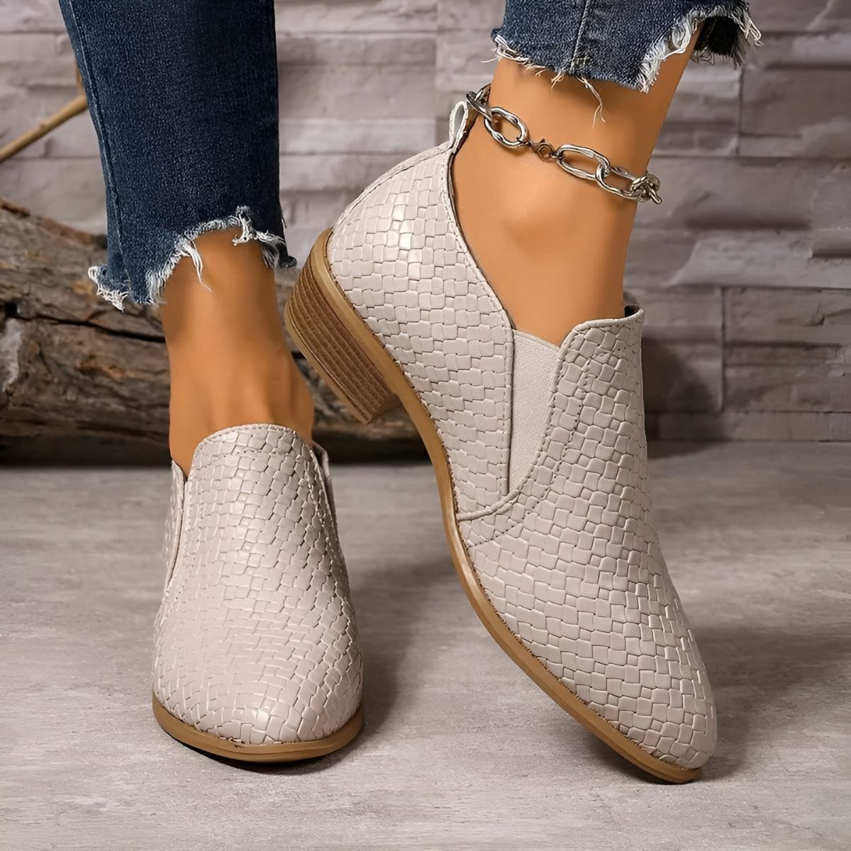 Chaussures oxford femme à talon bloc, à enfiler, du 35 au 43