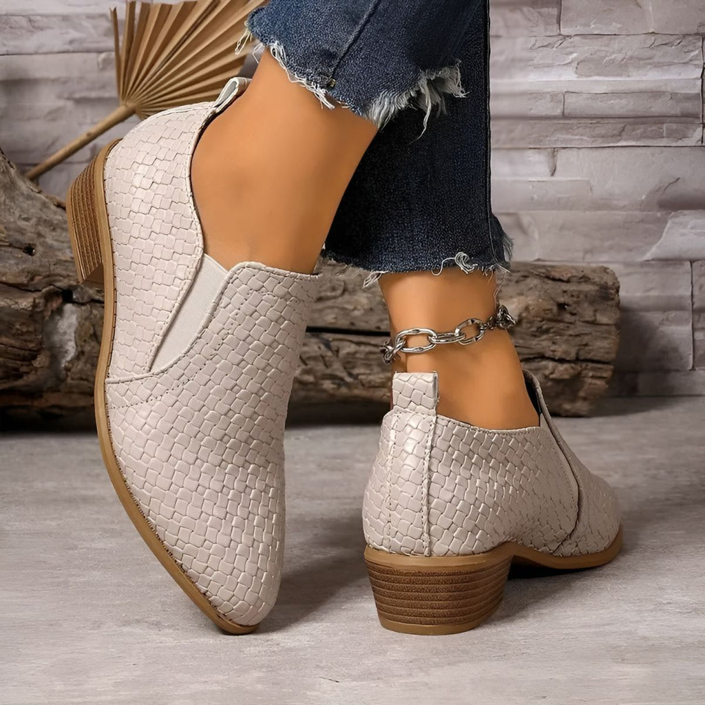 Chaussures oxford femme à talon bloc, à enfiler, du 35 au 43