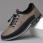 Chaussures Oxford homme à bout rond, semelle plate, cinq coloris, marron clair