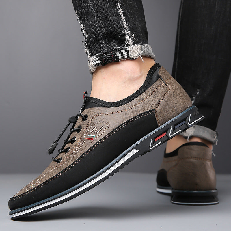 Chaussures Oxford homme à bout rond, semelle plate, cinq coloris