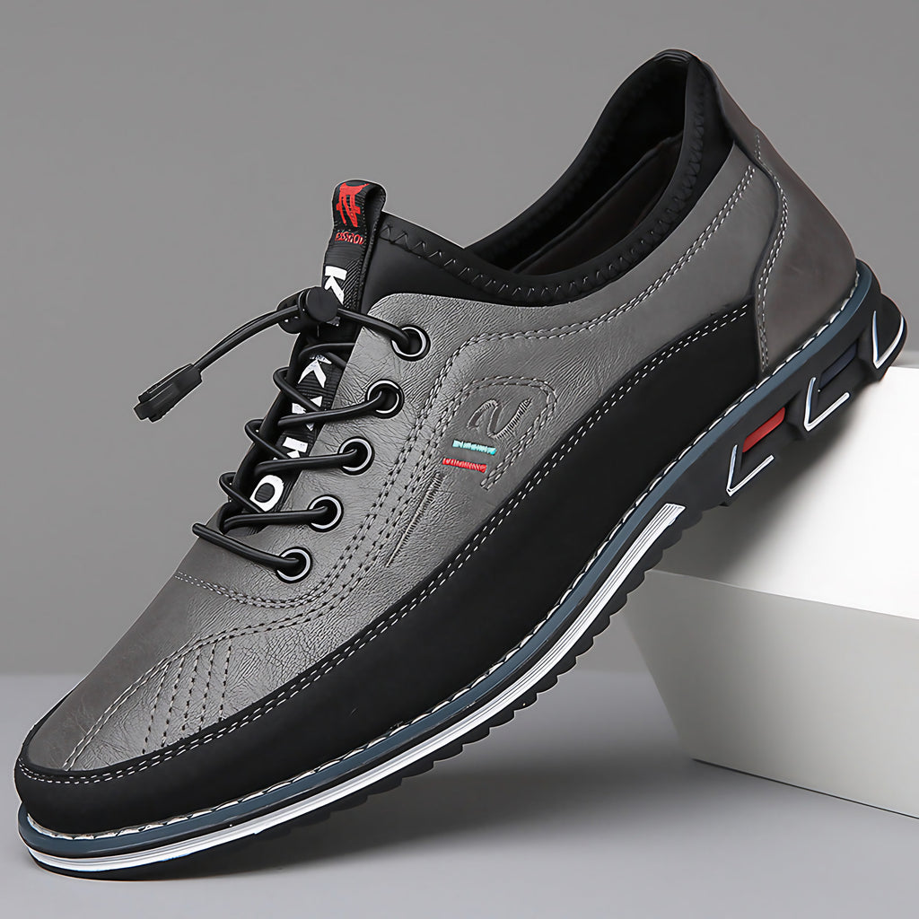 Chaussures Oxford homme à bout rond, semelle plate, cinq coloris, gris