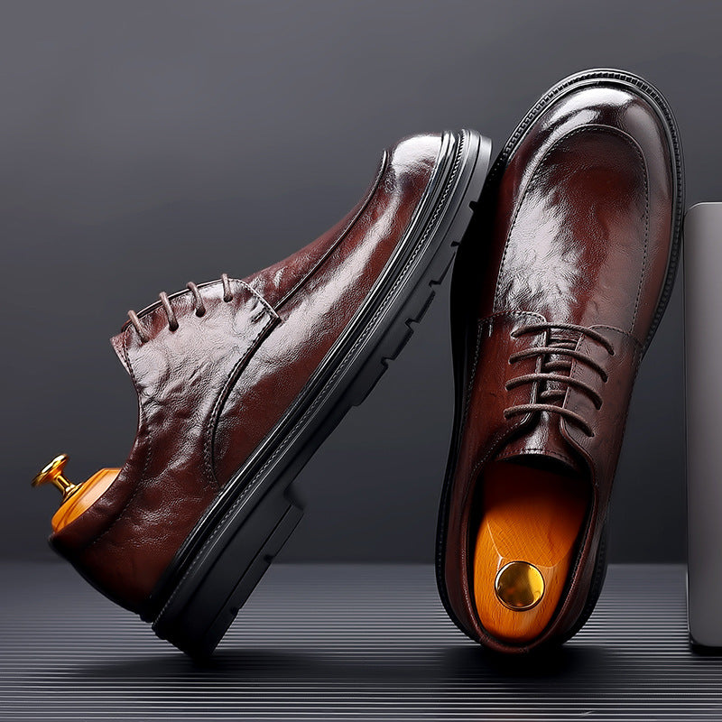 Chaussures Oxford homme à lacets, noir ou marron, du 39 au 48, marron