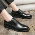Chaussures oxford homme noires, finition lisse, détails brogue, noir