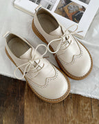 Chaussures Oxford femme rétro, coutures classiques, quatre coloris, ivoire