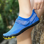 Chaussures aquatiques pieds nus femme et enfant, séchage rapide