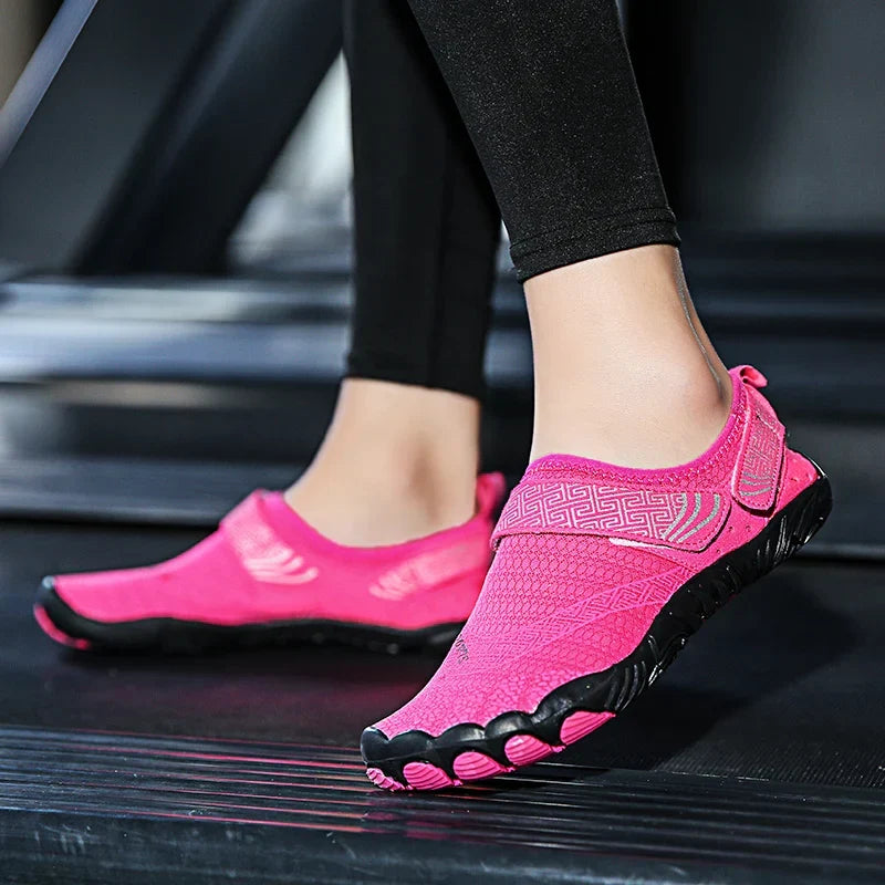 Chaussures aquatiques pieds nus femme et enfant, séchage rapide