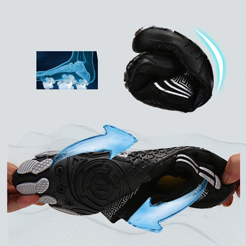 Chaussures aquatiques pieds nus femme et enfant, séchage rapide