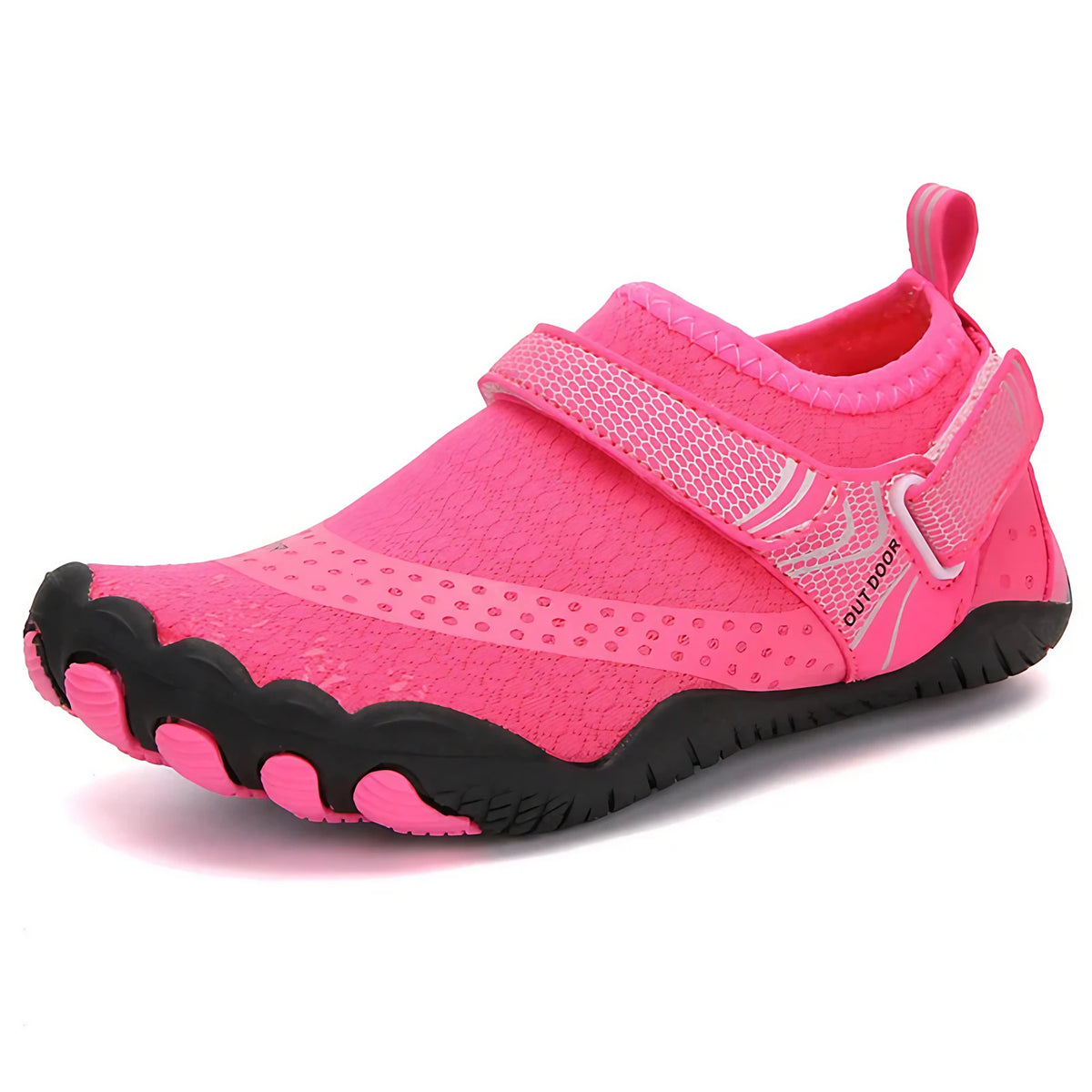 Chaussures aquatiques pieds nus femme et enfant, séchage rapide, rose