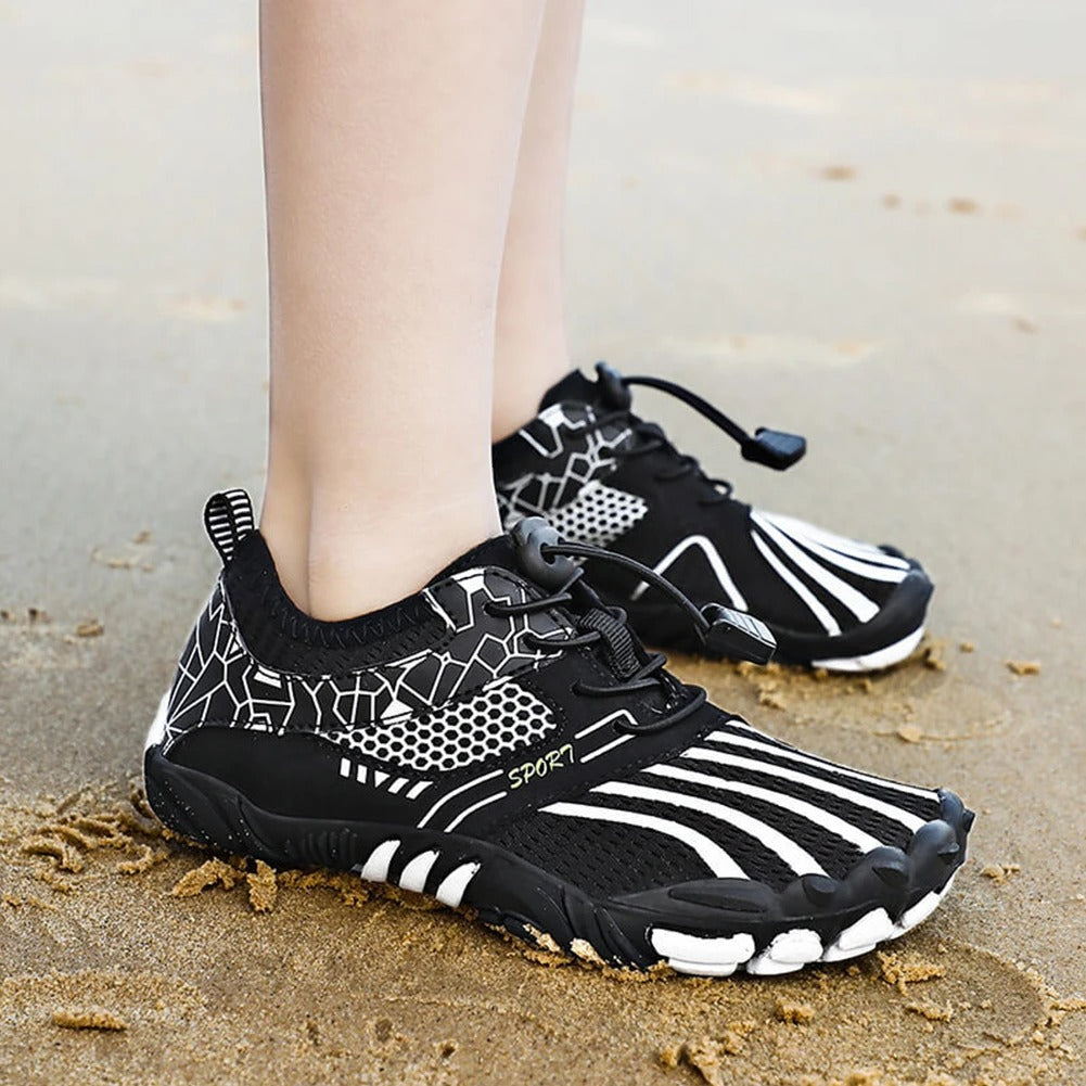 Chaussures pieds nus enfant, semelle souple antidérapante