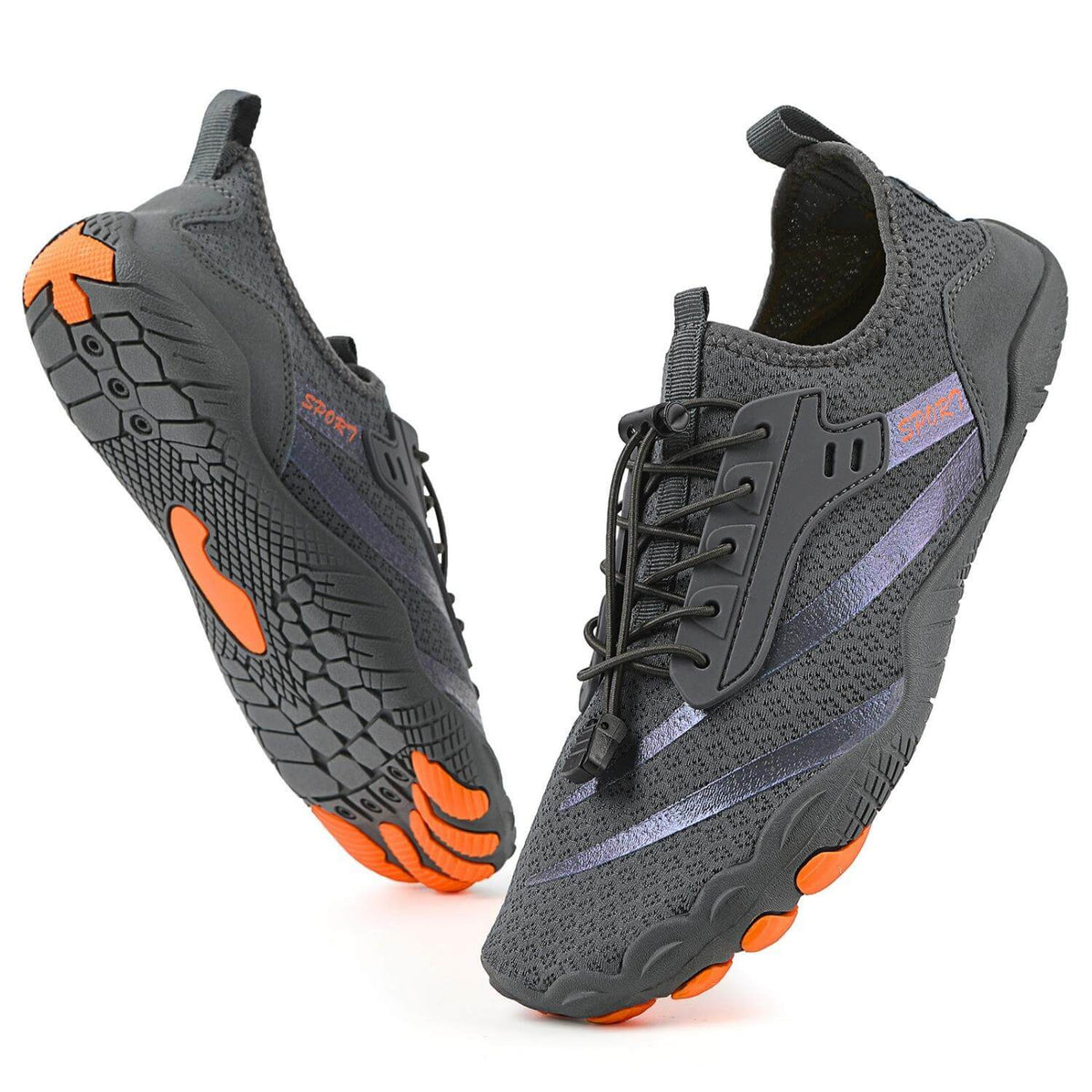 Chaussures pieds nus mixtes à avant-pied large, du 35 au 47, gris