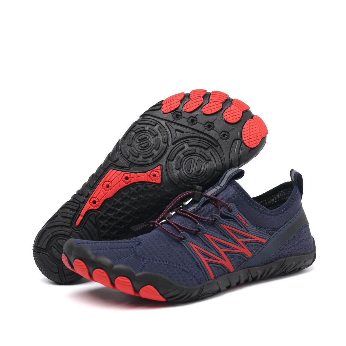 Chaussures pieds nus mixtes, semelle flexible et avant large, bleu