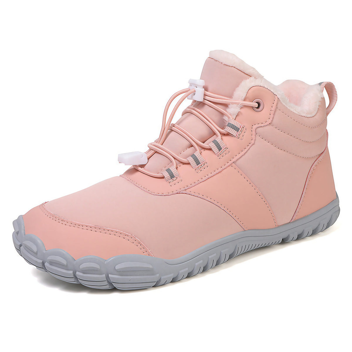 Chaussures pieds nus d'hiver imperméables et fourrées, mixtes, rose
