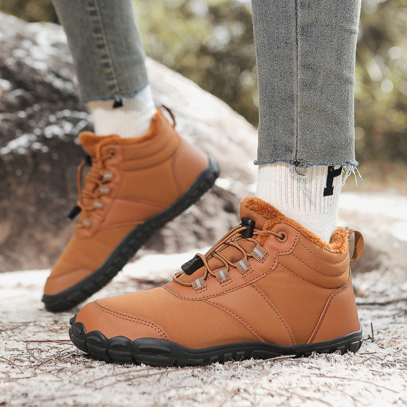 Chaussures pieds nus d'hiver imperméables et fourrées, mixtes