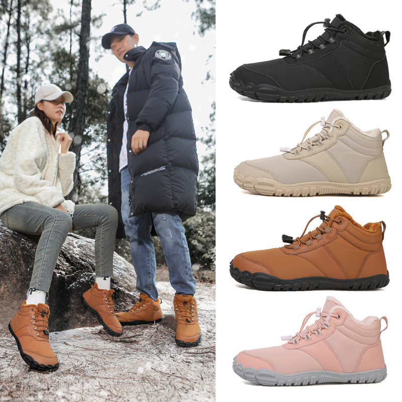 Chaussures pieds nus d'hiver imperméables et fourrées, mixtes