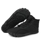 Chaussures pieds nus d'hiver imperméables, doublure polaire, noir