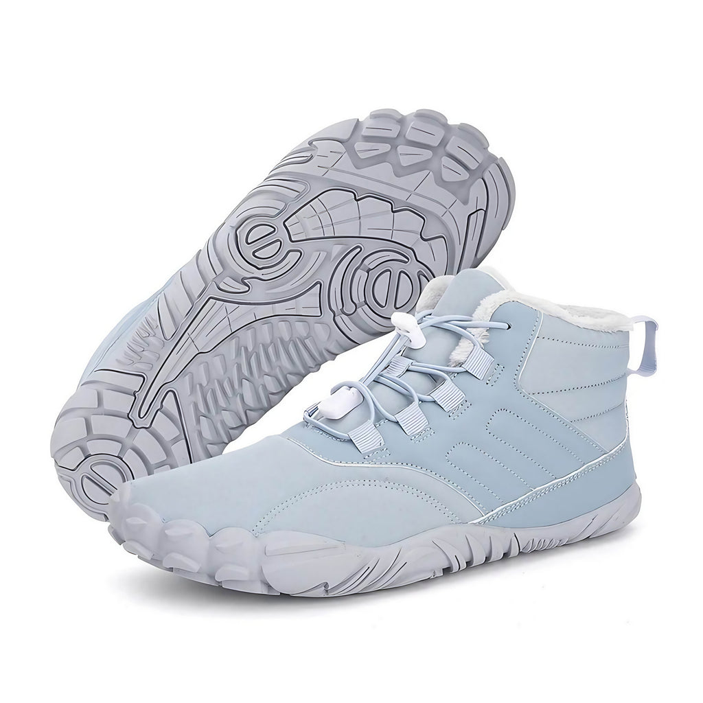 Chaussures pieds nus d'hiver imperméables, doublure polaire, bleu ciel