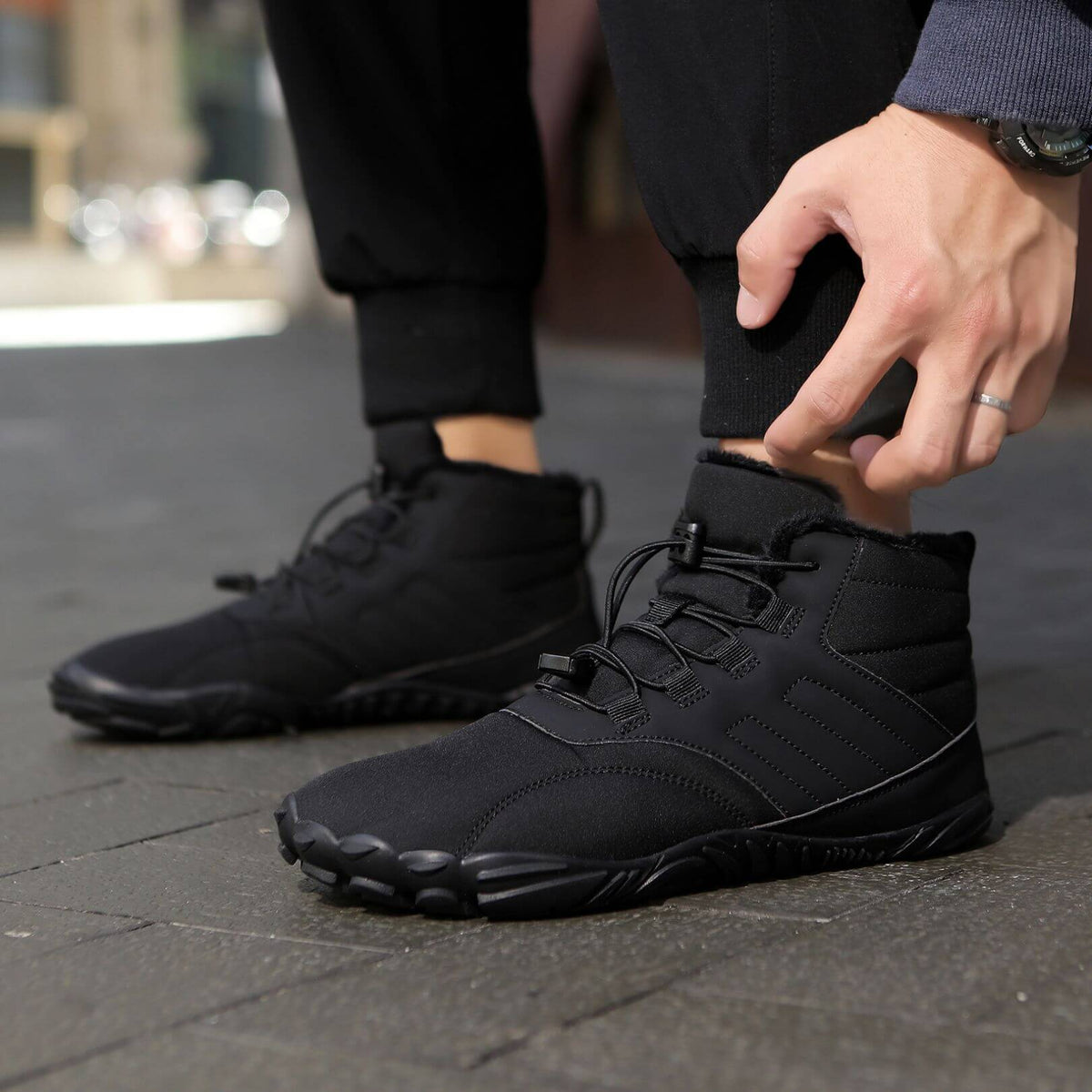 Chaussures pieds nus d'hiver imperméables, doublure polaire