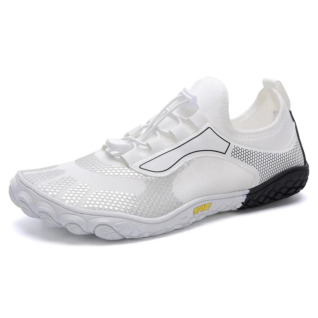 Chaussures pieds nus mixtes à enfiler, semelle en caoutchouc, blanc