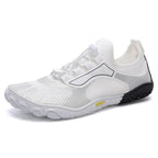 Chaussures pieds nus mixtes à enfiler, semelle en caoutchouc, blanc