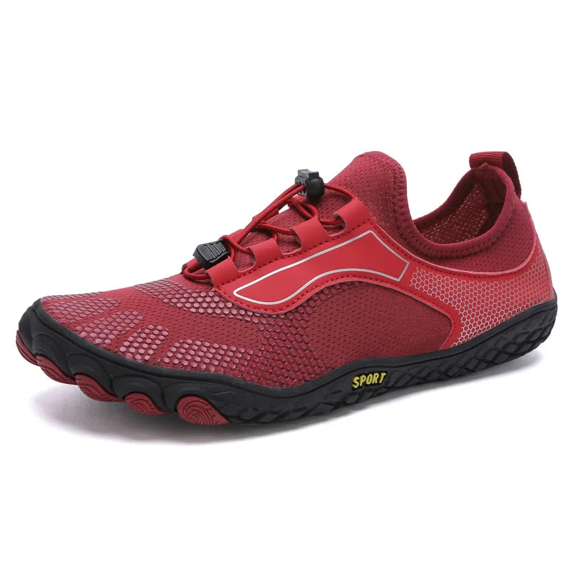 Chaussures pieds nus mixtes à enfiler, semelle en caoutchouc, blanc
