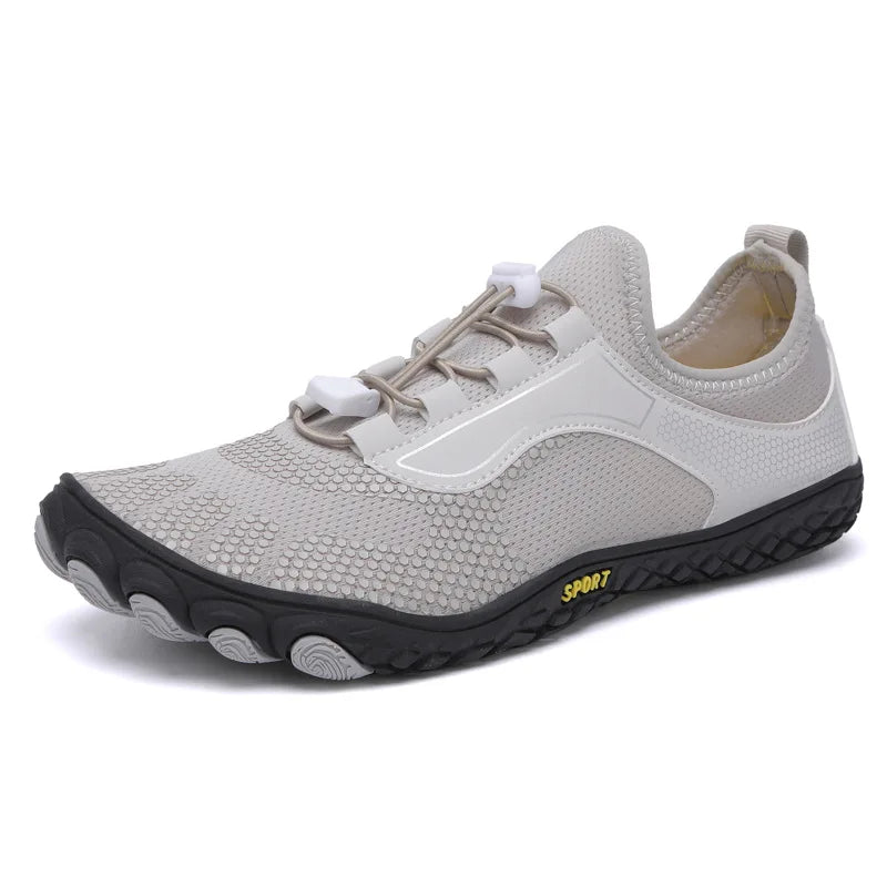 Chaussures pieds nus mixtes à enfiler, semelle en caoutchouc, gris