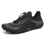 Chaussures pieds nus mixtes à enfiler, semelle en caoutchouc, noir