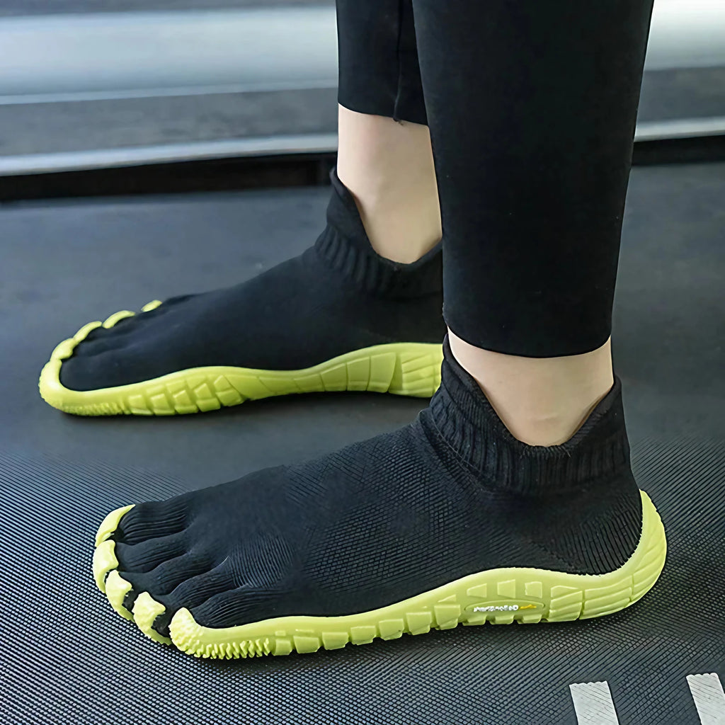 Chaussures pieds nus unisexe légères, semelle en caoutchouc souple, noir