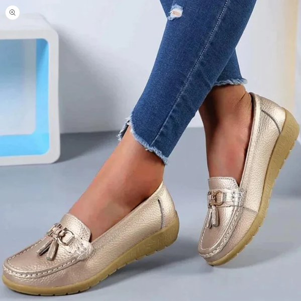 Chaussures orthopédiques femme plates, maintien de la voûte plantaire, argenté