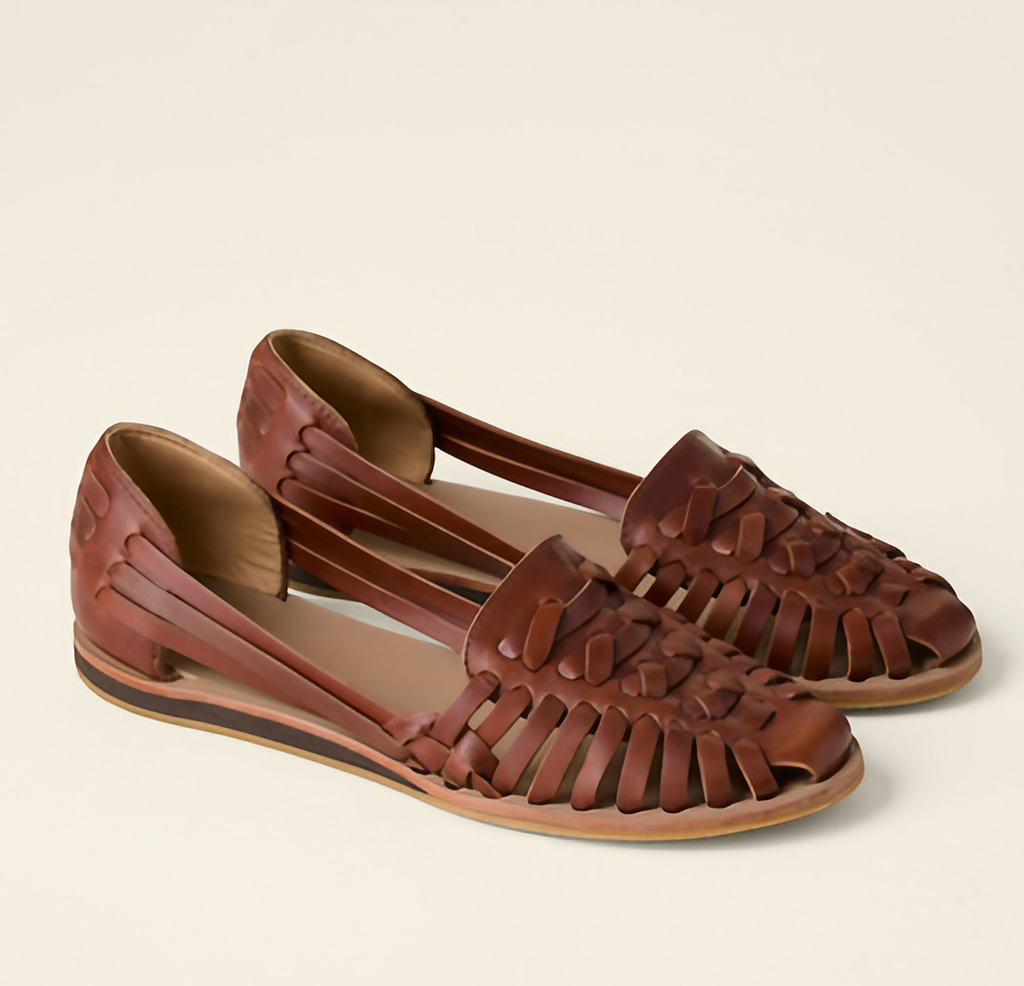 Chaussures plates ouvertes femme pour l'été, trois coloris, marron