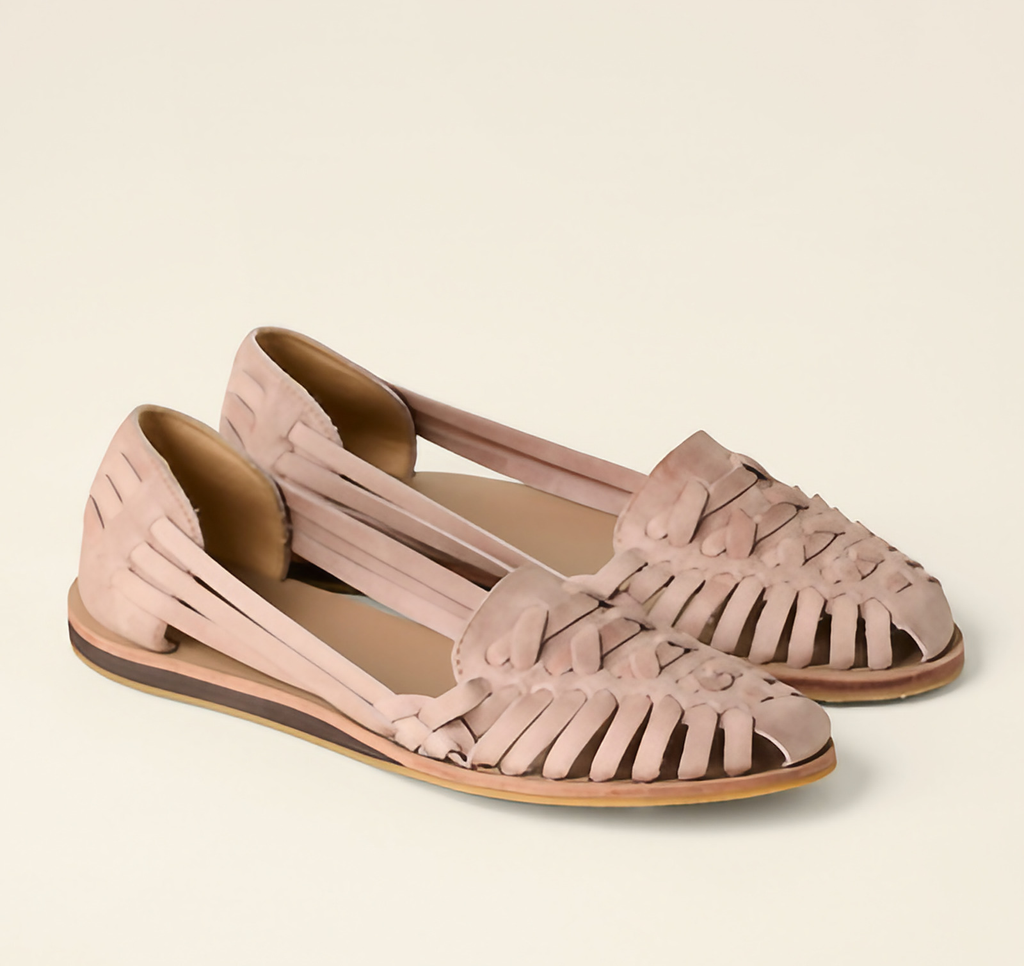 Chaussures plates ouvertes femme pour l'été, trois coloris, rosé