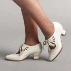 Chaussures rétro femme à petit talon, cinq coloris, du 35 au 42