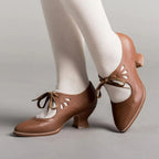Chaussures rétro femme à petit talon, cinq coloris, du 35 au 42