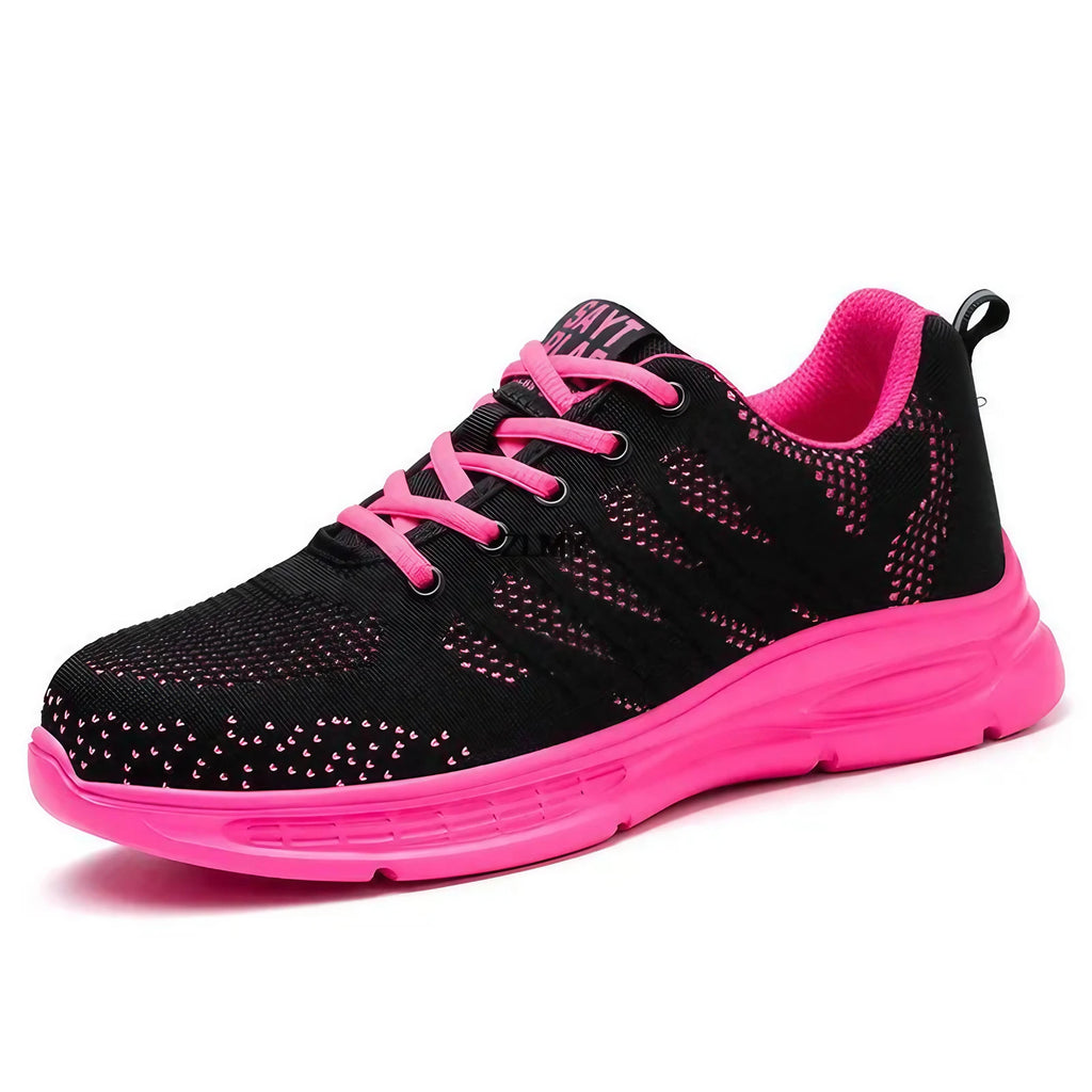 Chaussures de sécurité femme légères, embout en acier, rose