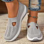 Chaussures confortables femme à enfiler, légères, neuf coloris, gris