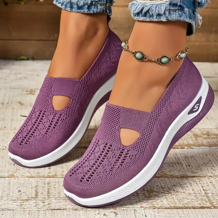 Chaussures confortables femme à enfiler, légères, neuf coloris, violet