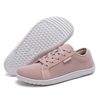 Chaussures zéro drop mixtes à chaussant large et lacets, rose